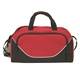 aerial view a red 600d poly julian duffel bag, image 1 of 3