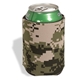aerial view a digital camouflage folding foam can cooler sleeve, image 1 of 4