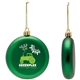 a green shatter resistant flat round ornament