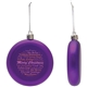 a purple shatter resistant flat round ornament