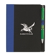 aerial view a black/blue good value(tm) 5 x 7 recycled paper notebook with flags, image 1 of 2