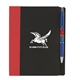 aerial view a black/red good value(tm) 5 x 7 recycled paper notebook with flags, image 1 of 2