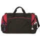 aerial view a black/red polyester perfect score duffel bag 20, image 1 of 2