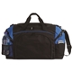 aerial view a black/royal polyester perfect score duffel bag 20, image 1 of 3