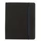 aerial view a black/blue poly micro fiber hype padfolio, image 1 of 2