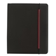 aerial view a black/red poly micro fiber hype padfolio, image 1 of 3