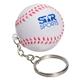 aerial view a white baseball key chain - stress reliever, image 1 of 2