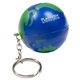 aerial view a blue/green earthball key chain - stress reliever, image 1 of 2
