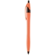 a orange with black trim plastic contour barrel pen