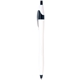 a white with black trim plastic contour barrel pen