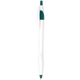 a white with green trim plastic contour barrel pen