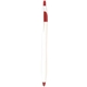 a white with red trim plastic contour barrel pen