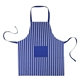 a blue with white stripes pros choice kitchen apron