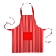 a red with white stripes pros choice kitchen apron