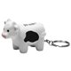 aerial view a white/black milk cow stress reliever keychain, image 1 of 2