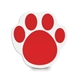 a white with red trim plastic paw magnetic clip