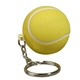 a yellow promotional custom printed tennis ball key chain - stress relievers