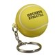 aerial view a yellow promotional custom printed tennis ball key chain - stress relievers, image 1 of 2