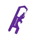 aerial view a purple 8- in -1 stainless steel carabiner tool, image 1 of 2