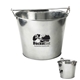 aerial view a silver 5 qt galvanized ice bucket w / bottle opener, image 1 of 2