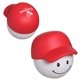aerial view a red/white baseball mad cap - stress reliever, image 1 of 3