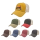 a group of washed pigment dyed with washed trucker mesh cap
