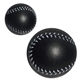 aerial view a black baseball - shaped stress ball, image 1 of 2