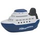 a blue/white cruise boat - stress reliever
