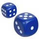 aerial view a blue dice - stress reliever, image 1 of 2