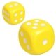 aerial view a yellow dice - stress reliever, image 1 of 2