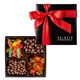 aerial view a black 4 delights gift box - gourmet confections, image 1 of 4