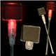 a red & square shape light up cocktail stirrers - red