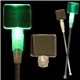 a green & square shape light up cocktail stirrers - green