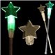 a green & star shape light up cocktail stirrers - green