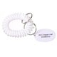 a white bracelet coil keychain