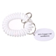 a white bracelet coil keychain