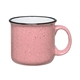 aerial view a pink ceramic campfire mug, image 1 of 2