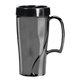 aerial view a transparent charcoal 16 oz arrondi(tm) travel mug, image 1 of 2
