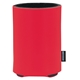 aerial view a red custom promotional deluxe collapsible koozie cup holder, image 1 of 2