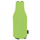 aerial view a lime zip - up long neck bottle koozie kooler, image 1 of 6