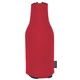 aerial view a red zip - up long neck bottle koozie kooler, image 1 of 6