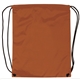 aerial view a dark orange nylon multi color drawstring cinch closure backpack 13.5 x 16.5, image 1 of 2