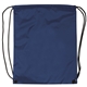 aerial view a navy nylon multi color drawstring cinch closure backpack 13.5 x 16.5, image 1 of 5