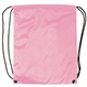 aerial view a pink nylon multi color drawstring cinch closure backpack 13.5 x 16.5, image 1 of 3