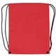 aerial view a red nylon multi color drawstring cinch closure backpack 13.5 x 16.5, image 1 of 3