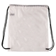aerial view a white nylon multi color drawstring cinch closure backpack 13.5 x 16.5, image 1 of 2