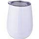 aerial view a white 10 oz stainless stemless wine tumbler, image 1 of 2