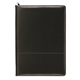 aerial view a black script zippered padfolio, image 1 of 3