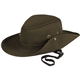 aerial view a olive 100 cotton outback cap, image 1 of 2