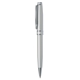 a silver twist - action satin chrome brass ballpoint pen and polished points